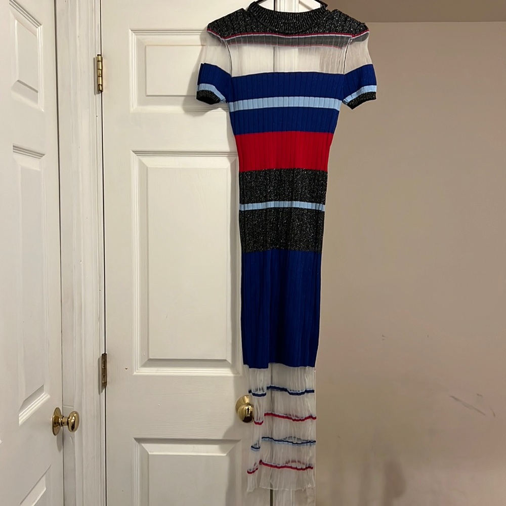 Sheer Color Block Bodycon Dress
